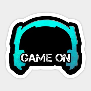 Headphones - Gamer - Graphic Gaming - Video Game Lover - Light Blue Sticker